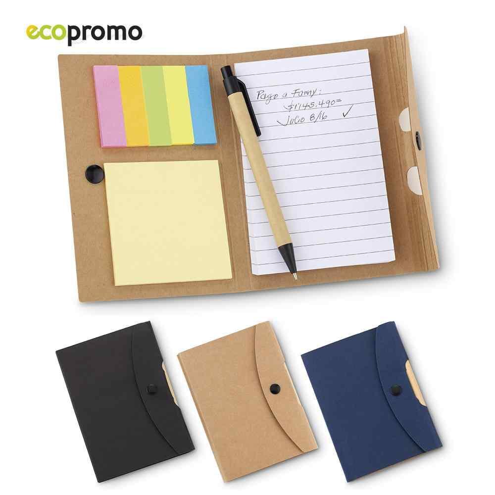 Libreta Con Bolígrafo Button Reciclable - imagen 1