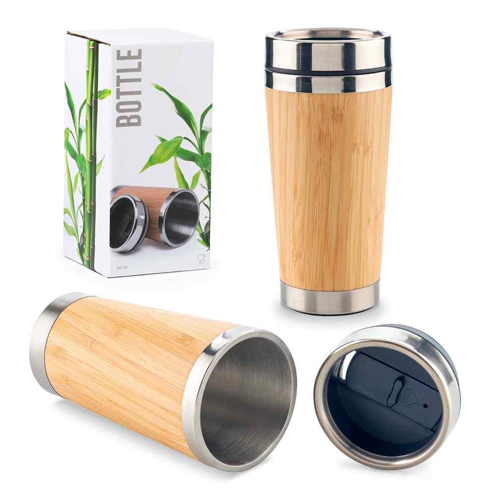Mug Metálico Con Bamboo 500ml - imagen 1