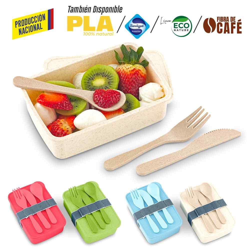 Portacomidas Con Cubiertos Eco Square ii -produccion Nacional - imagen 1