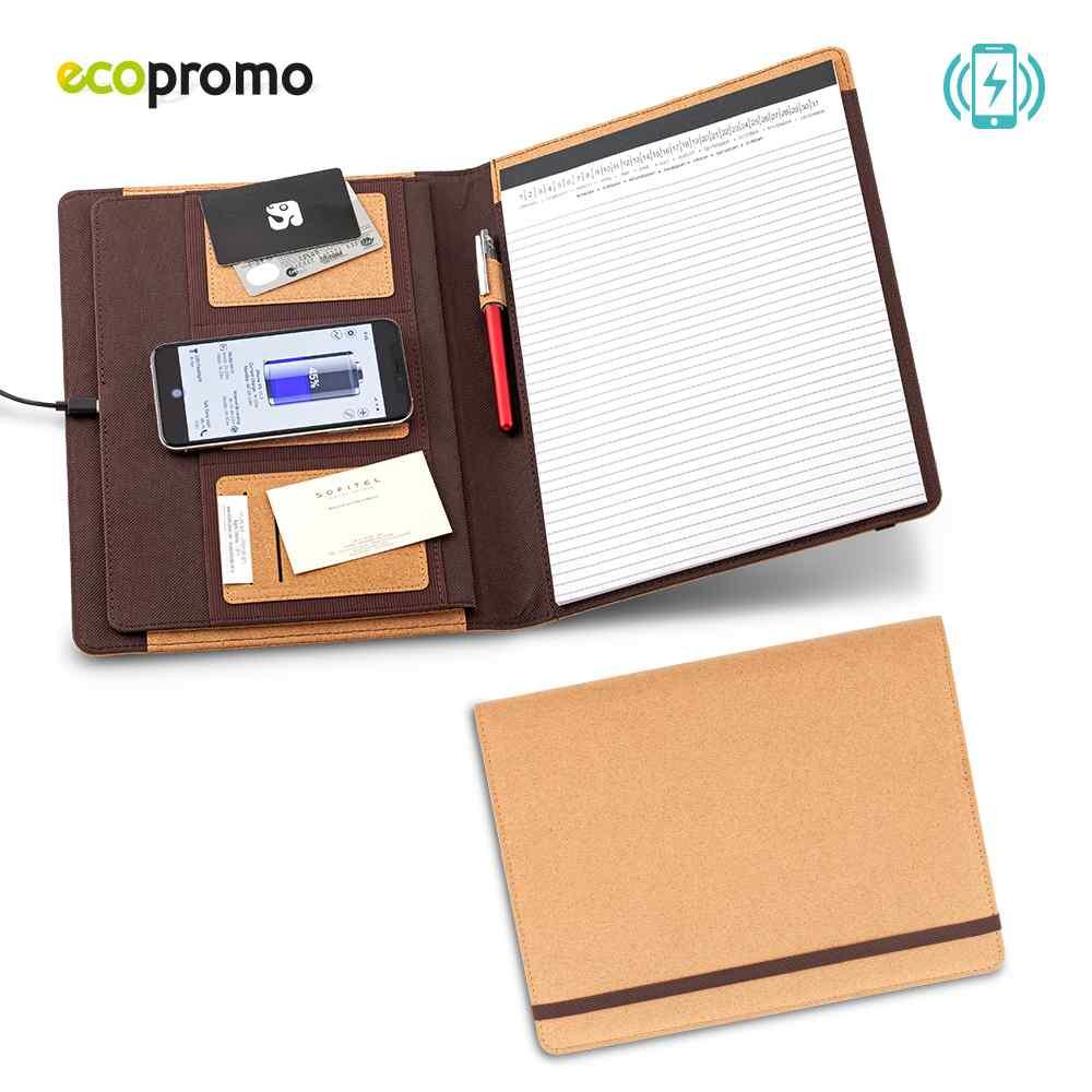 Carpeta Folder Con Cargador Inalámbrico Cork