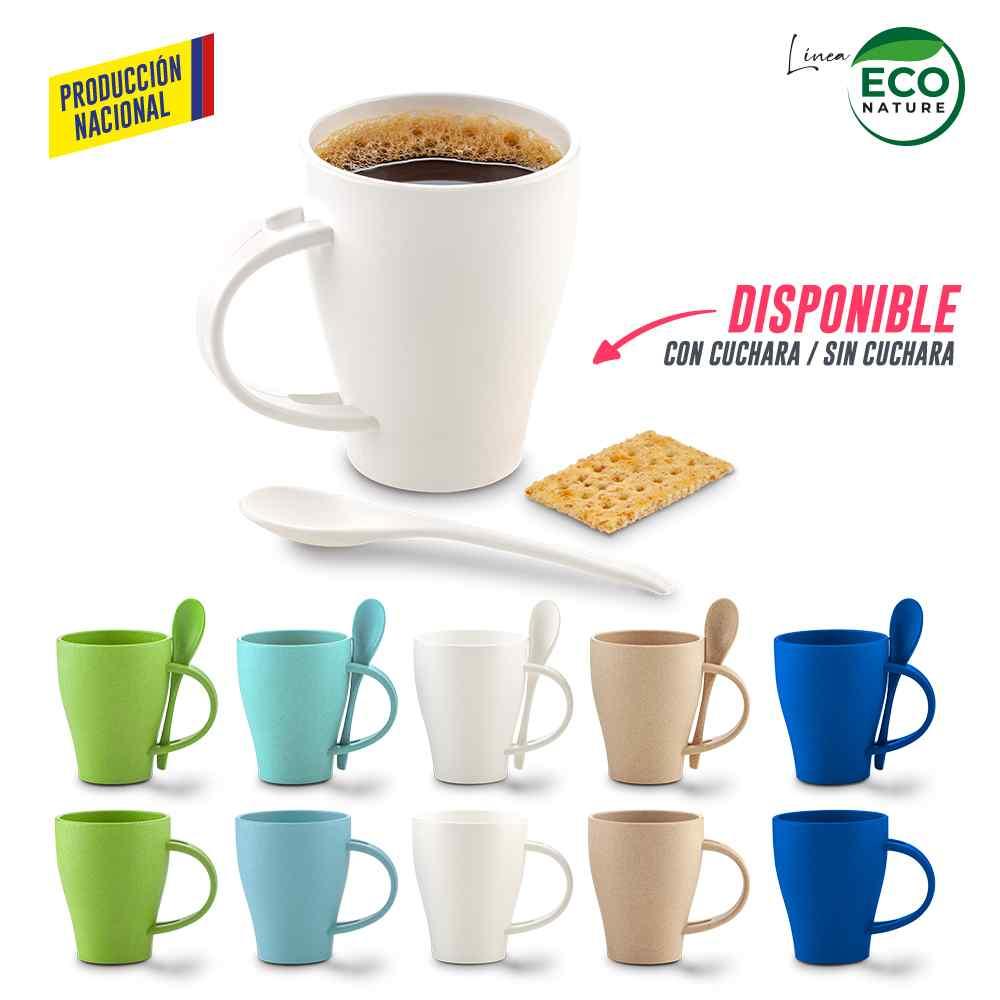 Mug Plástico Con Cuchara Tiffany 350ml - Producción Nacional