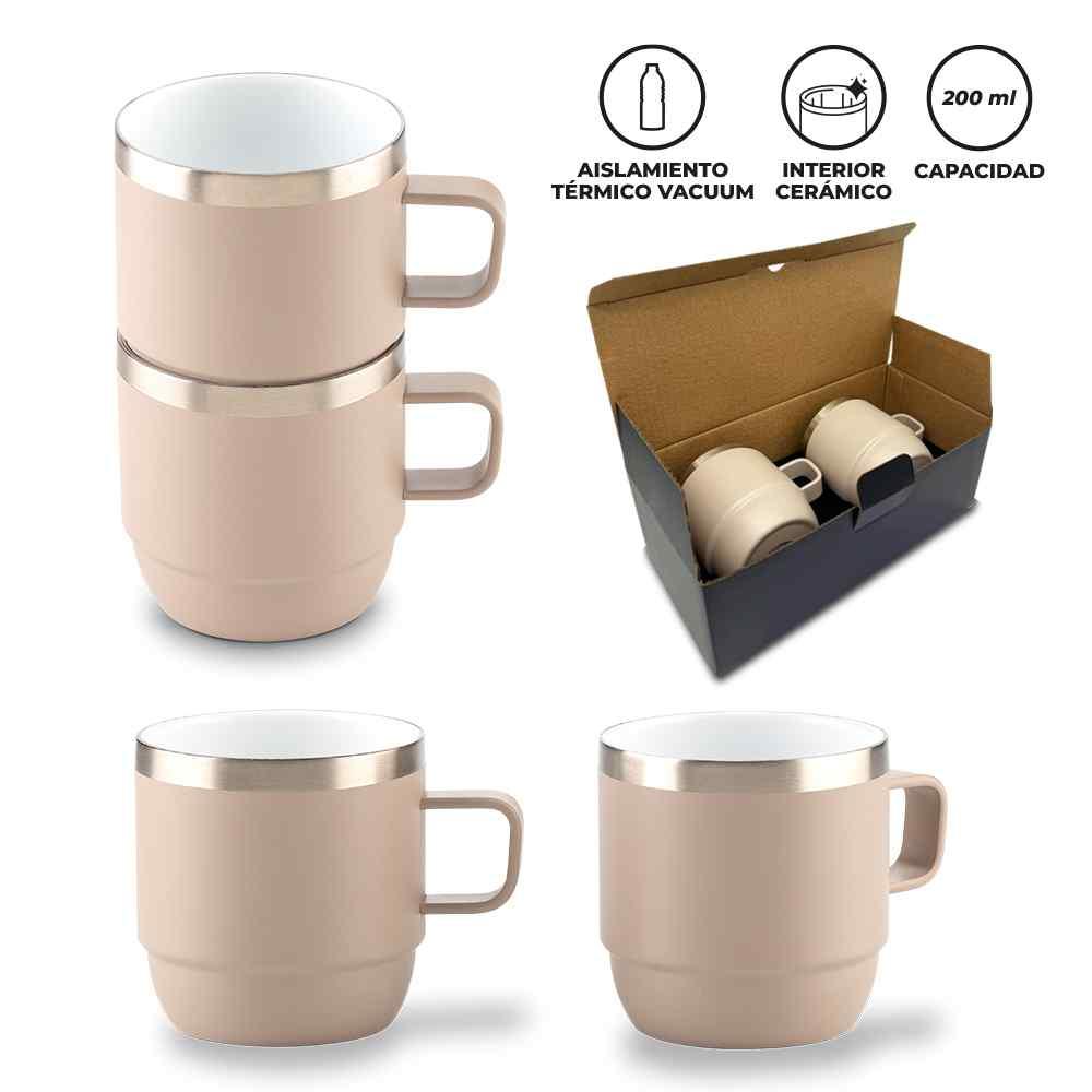 Set de Mugs Metálicos Stylor 200 ml