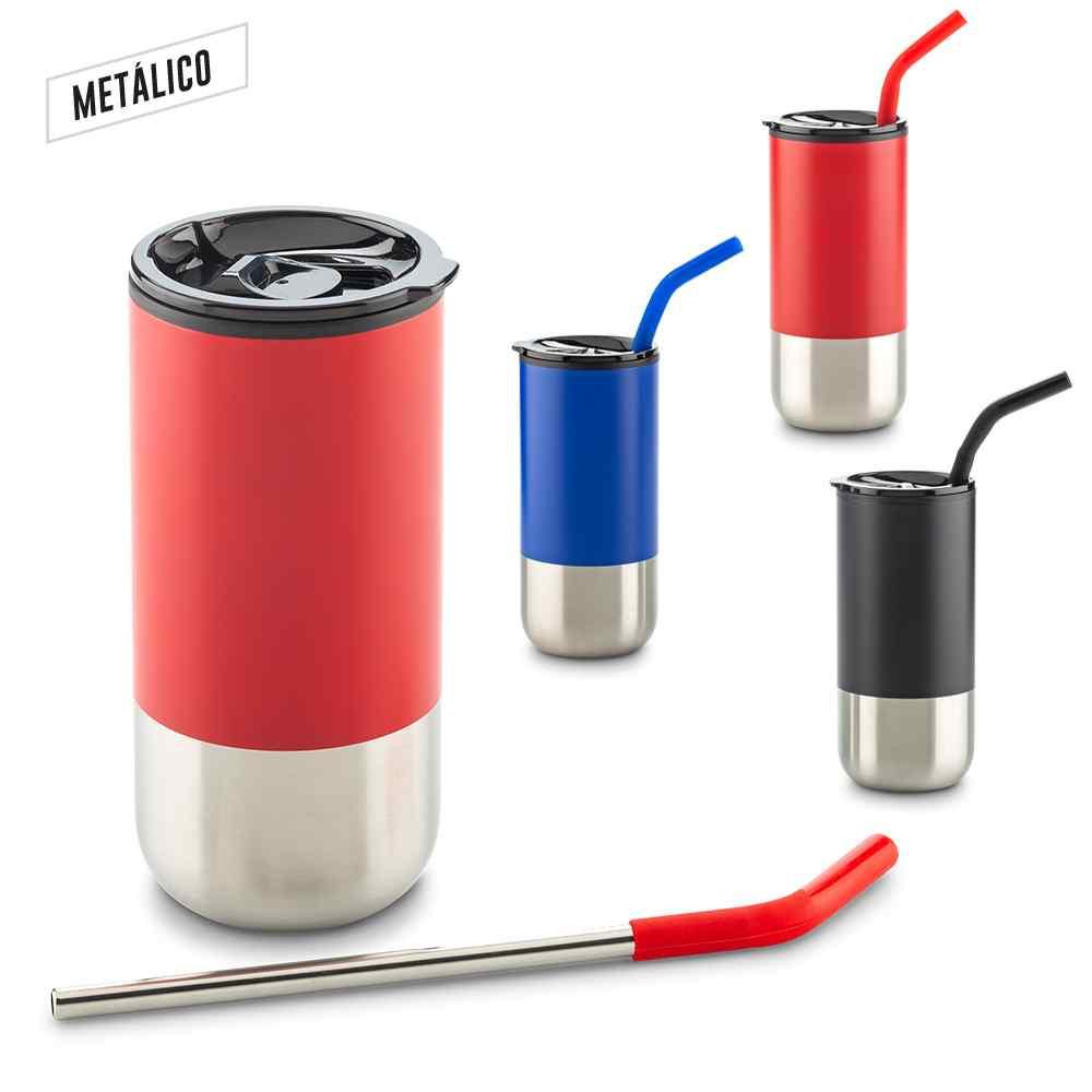 Mug Metálico Con Pitillo 600ml - imagen 1