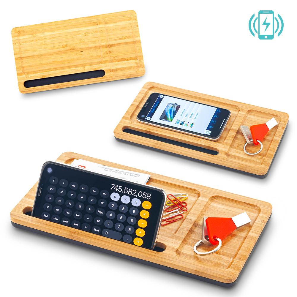 ORGANIZADOR DE ESCRITORIO BAMBOO CON CARGADOR OFERTA - imagen 1
