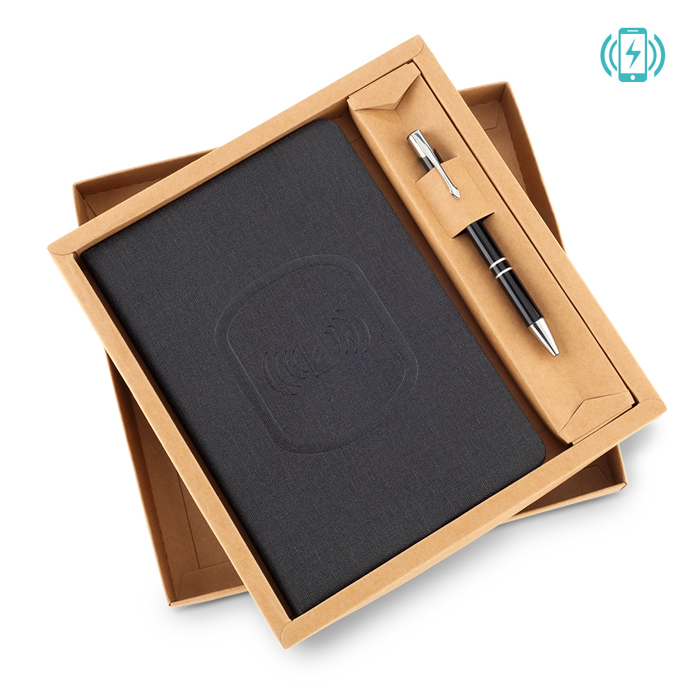 Cargador Inalambrico Con Libreta Y Boligrafo - miniatura 3