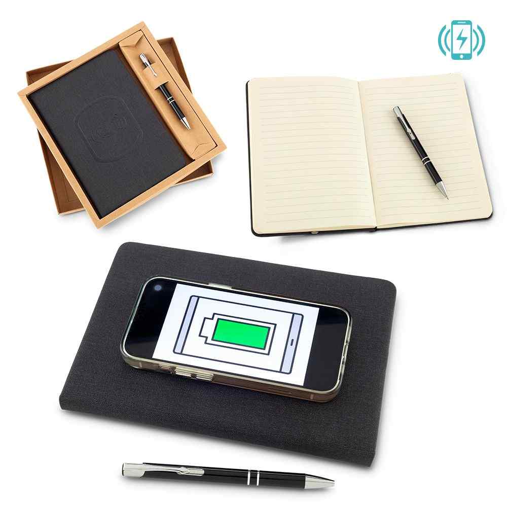 Cargador Inalambrico Con Libreta Y Boligrafo - miniatura 4